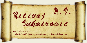 Milivoj Vukmirović vizit kartica